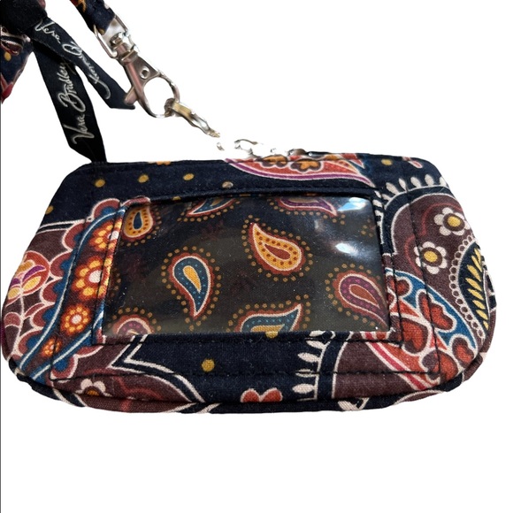 Vera Bradley Retired Paisley Printed Purse ID Coin Purse Black - Picture 4 of 11